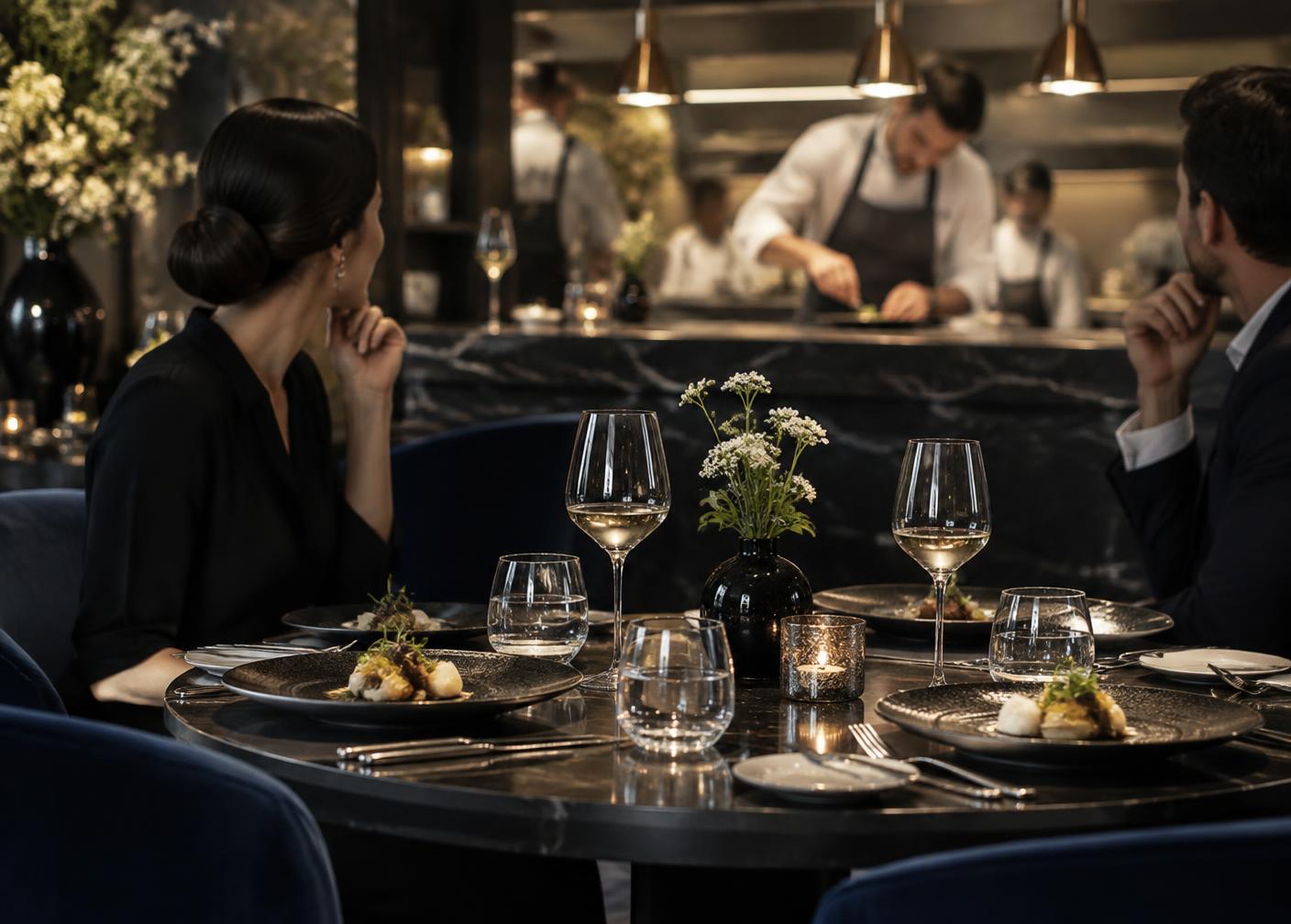 Fine dining restaurant team preparing an elevated guest experience
